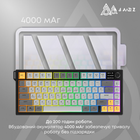 Бездротова мембранна клавіатура Ajazz AF82 (AF82-BW) Купити в Україні