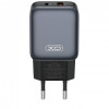 Мережевий зарядний пристрій XO L154 (1USB-С, 1USB, 3А) PD, QC 3.0 Black (L154.black)