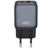Мережевий зарядний пристрій XO L154 (1USB-С, 1USB, 3А) PD, QC 3.0 Black (L154.black)