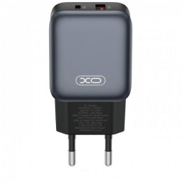 Мережевий зарядний пристрій XO L154 (1USB-С, 1USB, 3А) PD, QC 3.0 Black (L154.black)