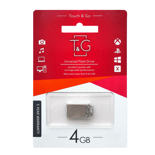 Флеш-накопичувач USB 4GB T&G 110 Metal Series Silver (TG110-4G)