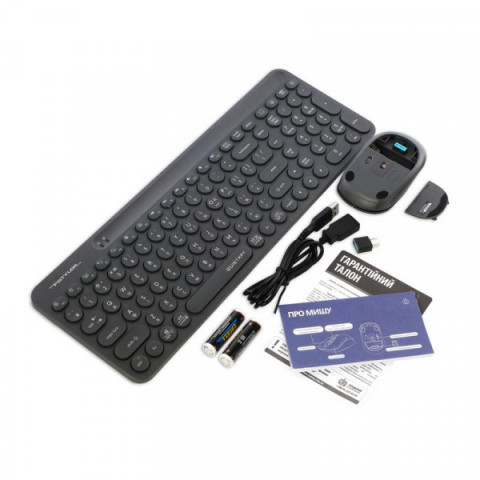 Комплект бездротовий, клавіатура з мишою, A4Tech Fstyler FG3300 Air2 (Grey), сірий колір