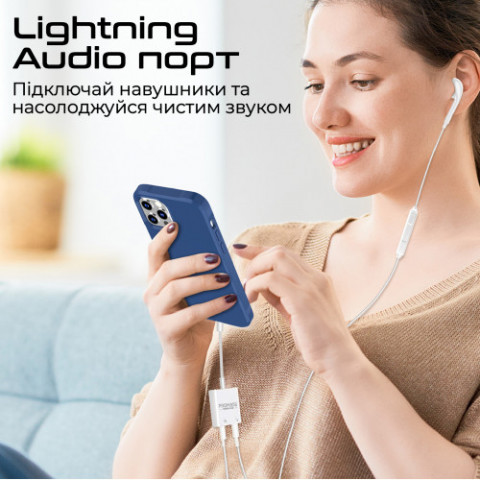 Адаптер Promate MediaLink-i2і Lightning - 2хLightning (M/F) White