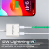 Адаптер Promate Lightning - 2хLightning (M/F) MediaLink-i2і White