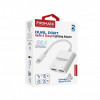 Адаптер Promate Lightning - 2хLightning (M/F) MediaLink-i2і White