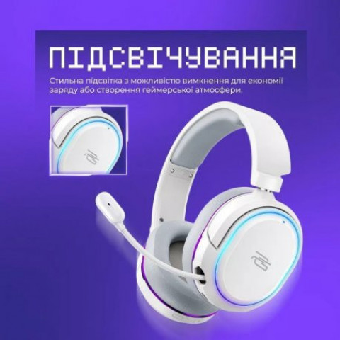 Ігрова гарнітура бездротова Proove Gaming Rapture (APP) White (GHRP00010002)