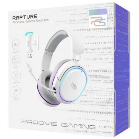 Ігрова гарнітура бездротова Proove Gaming Rapture (APP) White (GHRP00010002)
