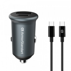 АЗП ArmorStandart USB Type-C PD20W + USB QC 3.0 Grey + кабель USB-C (ARM82461)