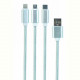 Кабель Cablexpert (CC-USB2-AM31-1M-S) USB BM - Lightning/MicroUSB/USB-C, 1м, сріблястий