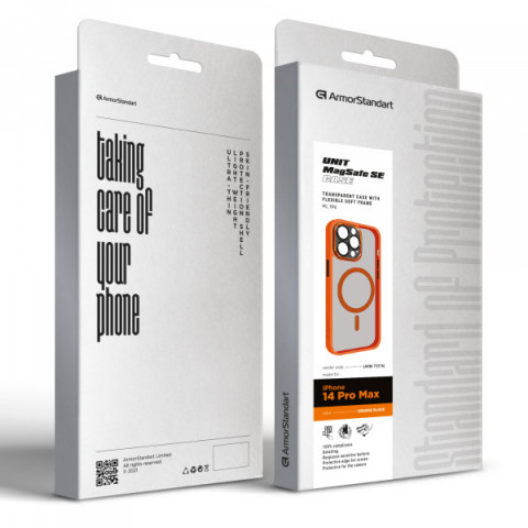 Чохол ArmorStandart Unit MagSafe SE для Apple iPhone 14 Pro Max Orange Black (ARM75376)