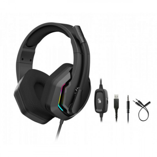 Гарнітура ігрова Bloody G260p (Black) з підсвічуванням, USB, колір чорний