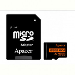 Карта пам`ятi MicroSDXC 128GB UHS-I/U3 Class 10 Apacer (AP128GMCSX10U8-R) + SD адаптер