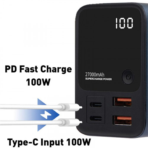 Універсальна мобільна батарея Tellur PD903 Ultra Pro 27000mAh Blue (TLL158391)