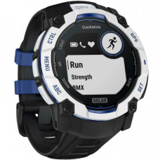 Смарт-годинник Garmin Instinct 3 50mm Solar Whitestone with Black/Bolt Blue Silicone (010-02935-43)