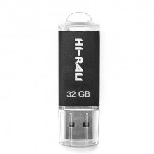 Флеш-накопичувач USB 32GB Hi-Rali Rocket Series Black (HI-32GBVCBK)