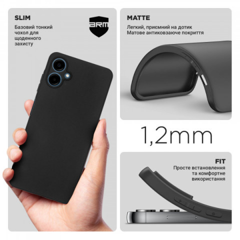 Чохол ArmorStandart Matte Slim Fit для Samsung A06 (A065) Camera cover Black (ARM80139)