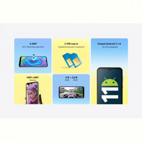 Смартфон Oscal C20 Pro 2/32GB Dual Sim Black