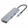 Type-C-Хаб Proove Iron Link 6 in 1 (2*USB3.0 + SD/TF + RJ45 + HDMI) silver Купити в Україні