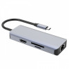 Type-C-Хаб Proove Iron Link 6 in 1 (2*USB3.0 + SD/TF + RJ45 + HDMI) silver Купити в Україні