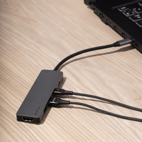 Type-C-Хаб Proove Iron Link 6 in 1 (2*USB3.0 + SD/TF + RJ45 + HDMI) silver Купити в Україні