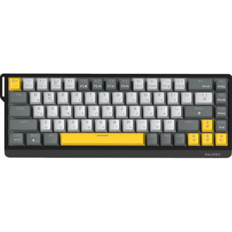 Дротова механічна клавіатура Ajazz NK68 V2 Red Switch (NK68-V2-R-BGY) Купити в Україні