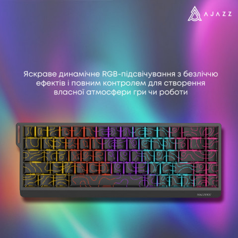 Дротова механічна клавіатура Ajazz NK68 V2 Red Switch (NK68-V2-R-BGY) Купити в Україні