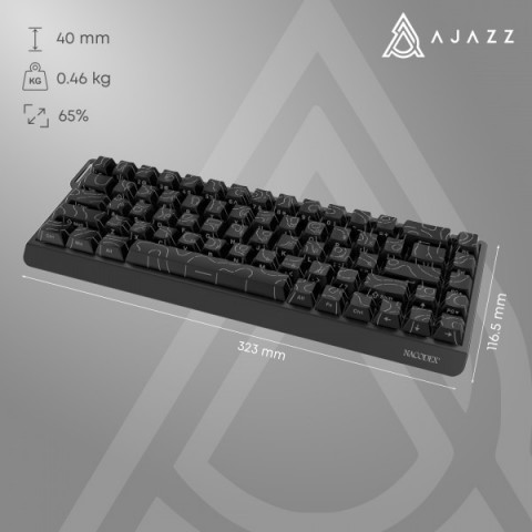 Дротова механічна клавіатура Ajazz NK68 V2 Red Switch (NK68-V2-R-BGY) Купити в Україні