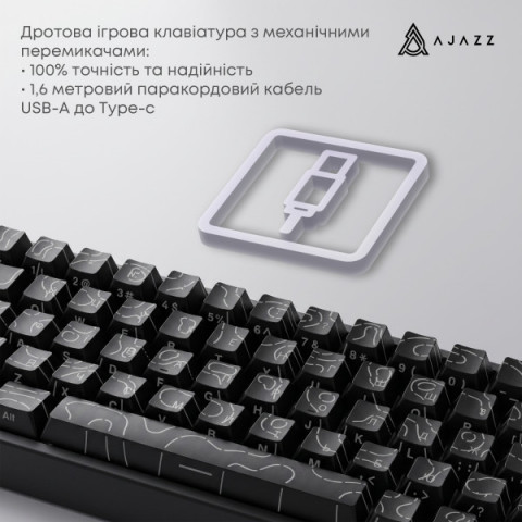 Дротова механічна клавіатура Ajazz NK68 V2 Red Switch (NK68-V2-R-BGY) Купити в Україні