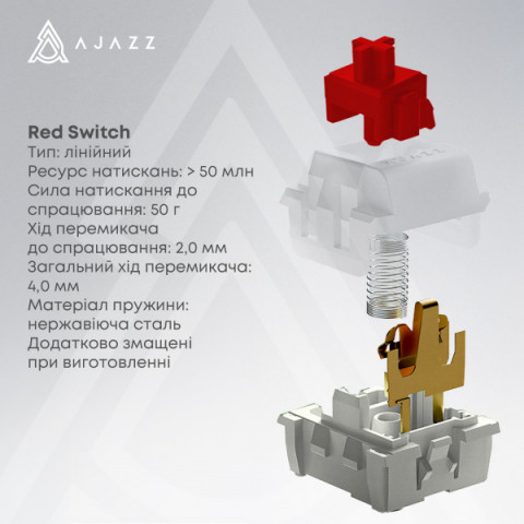 Дротова механічна клавіатура Ajazz NK68 V2 Red Switch (NK68-V2-R-BGY) Купити в Україні