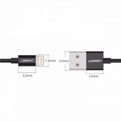 Кабель Ugreen USB - Lightning (M/M), 2 м, Black (80823)