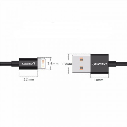 Кабель Ugreen US155 USB - Lightning, 2м, Black (80823)