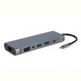 Док-станція Cablexpert USB-C 8-в-1 (A-CM-COMBO8-01)