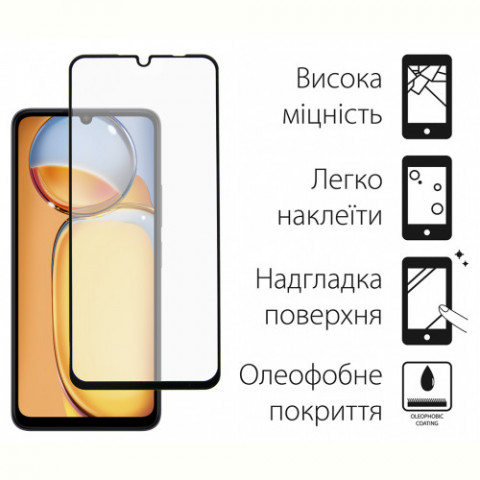 Захисне скло Dengos для Xiaomi Redmi 13С Black Full Glue (TGFG-337)