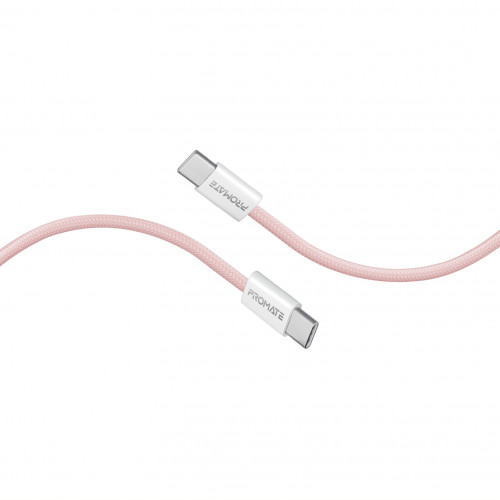 Кабель Promate USB Type-C - USB Type-C (M/M), 3 A, 60 W, 2 м, EcoLine-CC200 Pink (ecoline-cc200.pink)