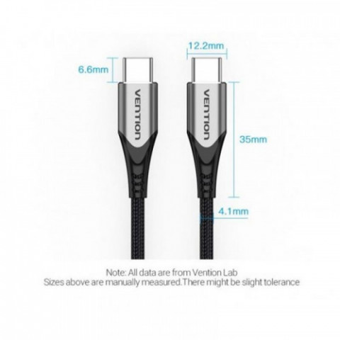 Кабель Vention USB Type-C - USB Type-C (M/M), 1.5 м, Grey (TAEHG)