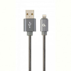 Кабель Cablexpert (CC-USB2S-AMLM-1M-BG) USB 2.0 A - Lightning, преміум, 1м, сірий