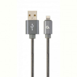 Кабель Cablexpert (CC-USB2S-AMLM-1M-BG) USB 2.0 A - Lightning, преміум, 1м, сірий