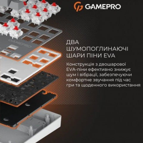 Клавіатура ігрова GamePro Genesis Metallic MK110G Outemu Red Switch Gray (MK110G)