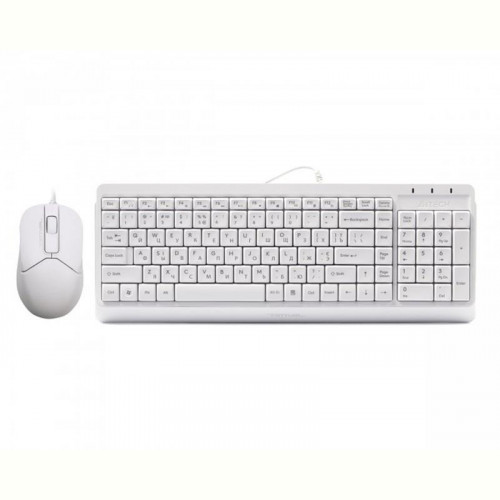 Комплект (клавіатура, мишка) A4Tech F1512 White USB