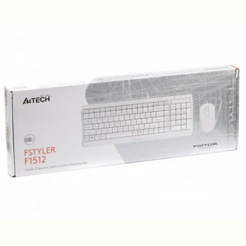 Комплект (клавіатура, мишка) A4Tech F1512 White USB