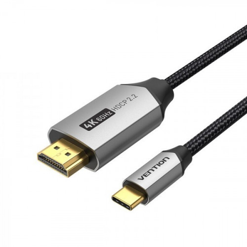 Кабель Vention USB Type-C-HDMI, v2.0, 1 m, Grey (CRBBF)