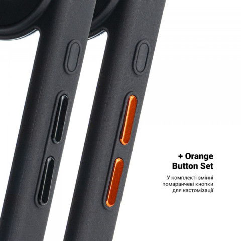 Чохол ArmorStandart Unit MagCase для Apple iPhone 17 Air Black + Orange Button Set (ARM90582)