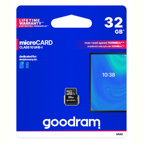 Карта пам`ятi MicroSDHC 32GB UHS-I Class 10 GOODRAM (M1A0-0320R12)