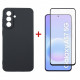 Чохол-накладка Dengos Carbon для Samsung Galaxy A57 5G SM-A576 Black (DG-KM-195) + захисне скло