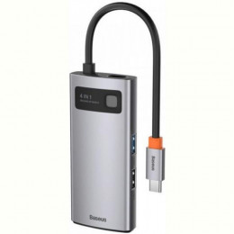 Концентратор USB-C Baseus Metal Gleam Series 4in1 Gray (CAHUB-CY0G)