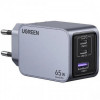 Зарядний пристрій Ugreen Nexode Pro X755 65W GaN (2хUSB-C+USB-A) Gray (25871)