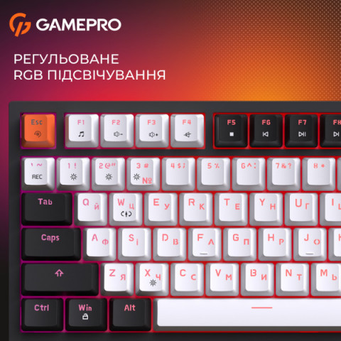 Дротова механічна клавіатура GamePro MK160 V2 Warden QLAB Sakura Black (MK160-V2-B-QS) Купити в Україні