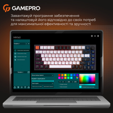 Дротова механічна клавіатура GamePro MK160 V2 Warden QLAB Sakura Black (MK160-V2-B-QS) Купити в Україні