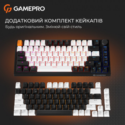 Дротова механічна клавіатура GamePro MK160 V2 Warden QLAB Sakura Black (MK160-V2-B-QS) Купити в Україні