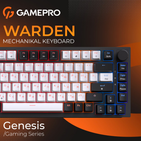 Дротова механічна клавіатура GamePro MK160 V2 Warden QLAB Sakura Black (MK160-V2-B-QS) Купити в Україні